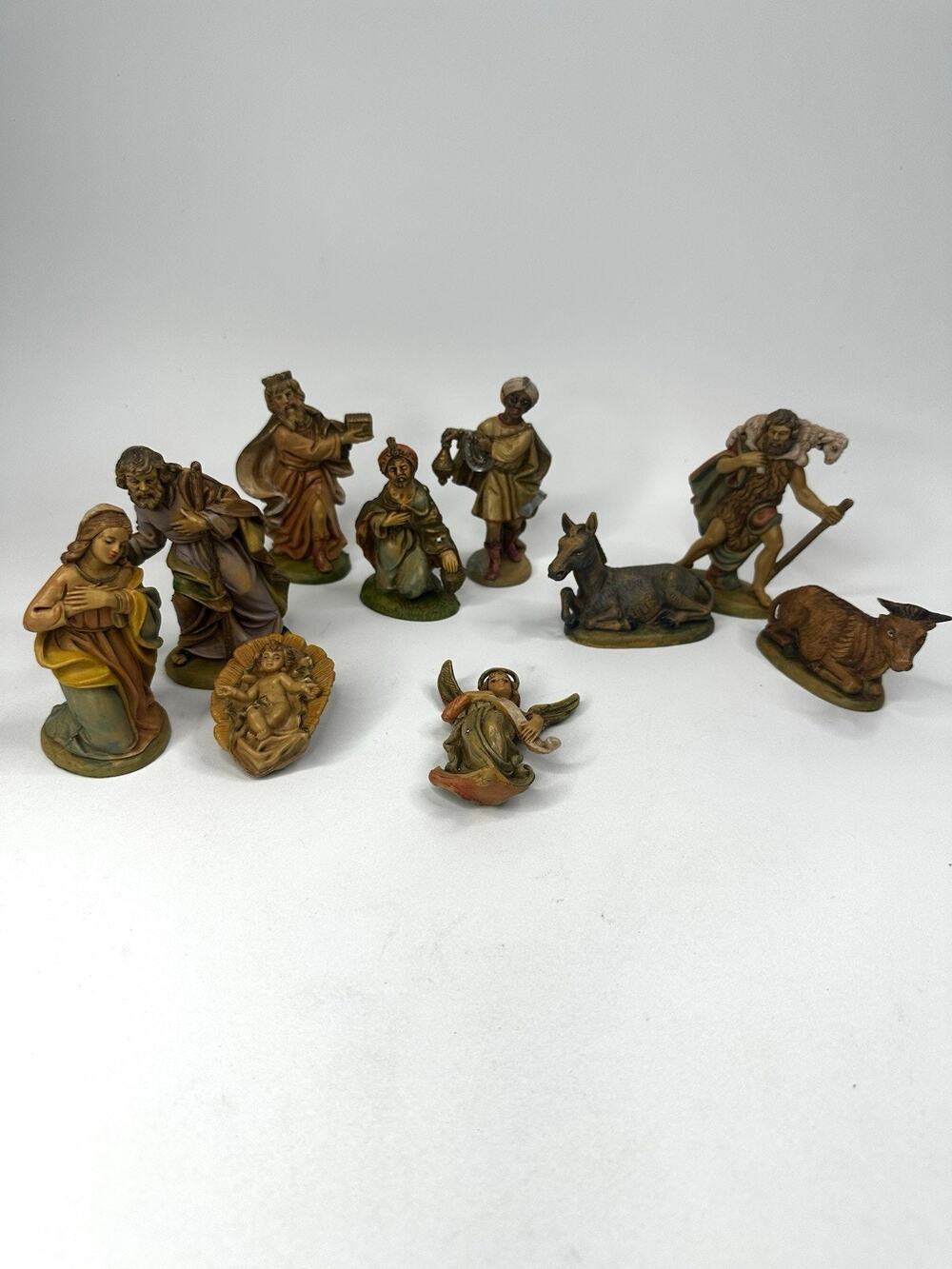 Vintage Fontanini 10pc Nativity Set Made in Italy Holy Family Wise Men Angel